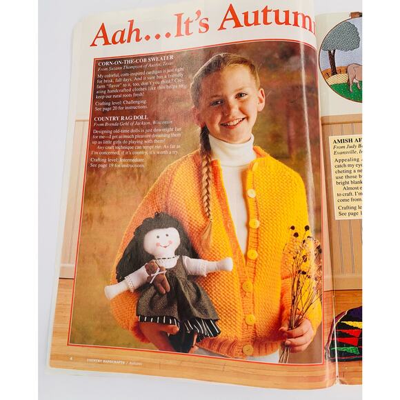 Craft Magazine Country Handcrafts Autumn 1992 Vintage Illustrated Instructions - Picture 5 of 6